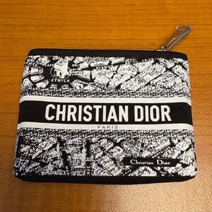 Dior Beauty Black Fabric Zippered Eyeshadow Bag/Coin/Key Purse